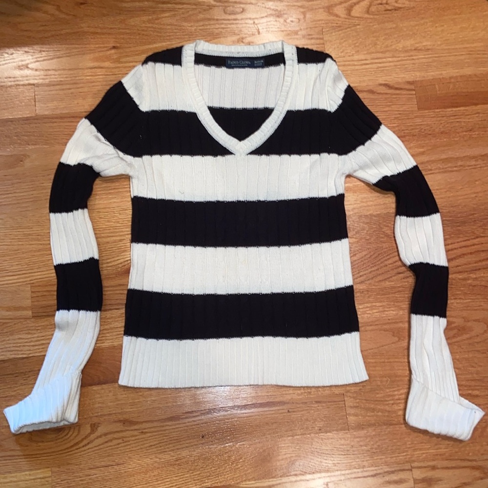 Striped Black and White Knit Sweater
